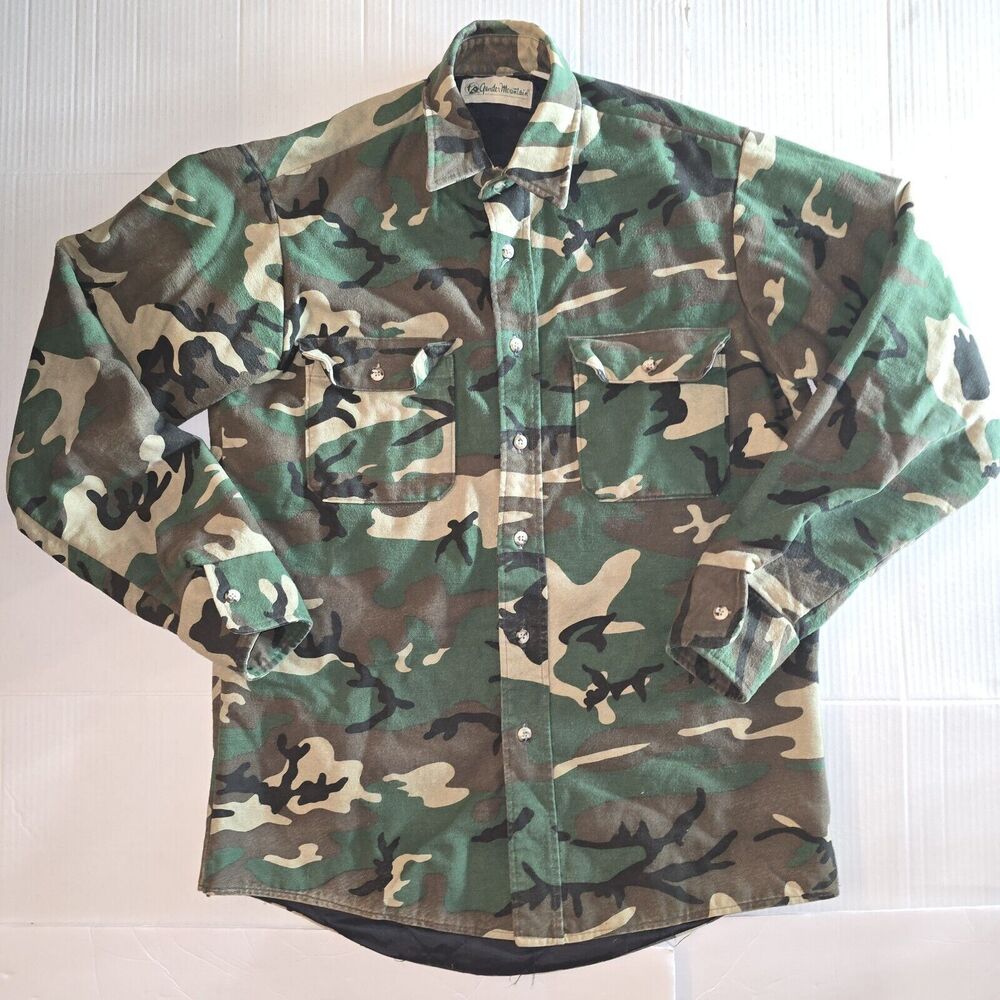 Vintage GANDER MOUNTAIN M Tall Heavy Hunting Canvas Camo Pockets USA Made
